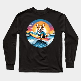 Surfing corgi Long Sleeve T-Shirt